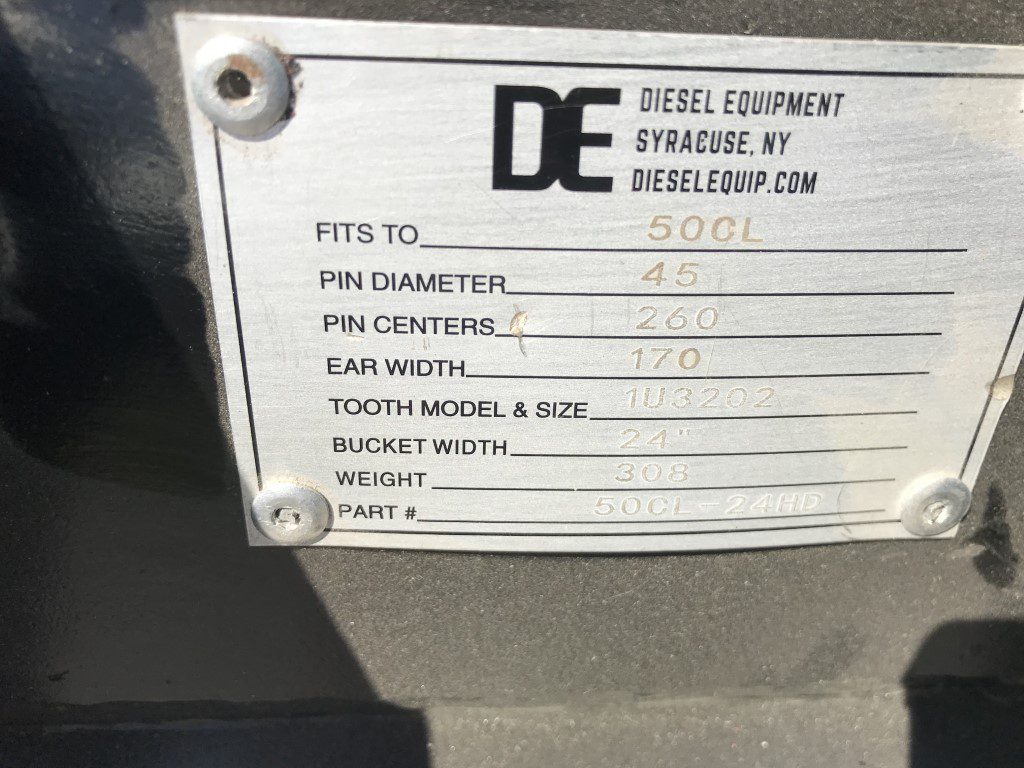 24" HD Tooth Bucket for 50CL Excavator with 45mm pins - Image 10